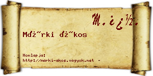 Márki Ákos névjegykártya